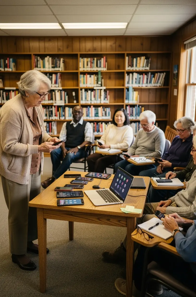 Mobile app user engaging with local community features